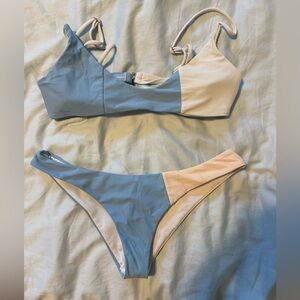Zaful Blue and White Bikini Set | Size 2